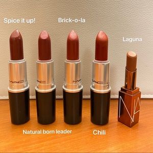 4MAC + 1NARS Lipstick Bundle Set + 1 Free NARS mini bronzer